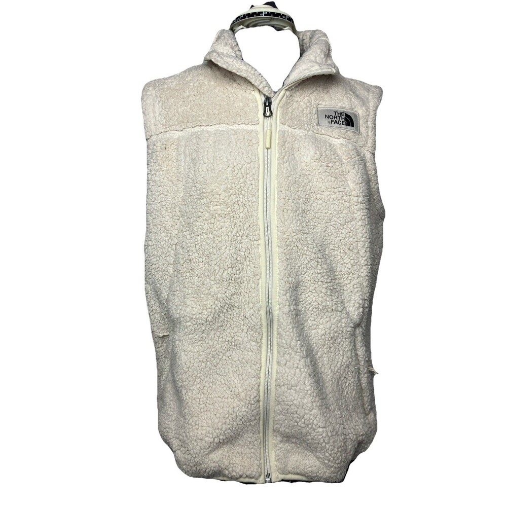 The North Face Vest Womens Osito Size Medium Cream/off White Fleece Full Zip
